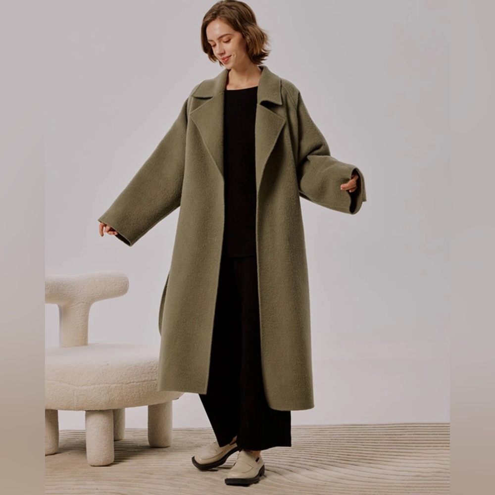 NWT NAP Loungewear Sylvia Alpaca Wool Trench Coat